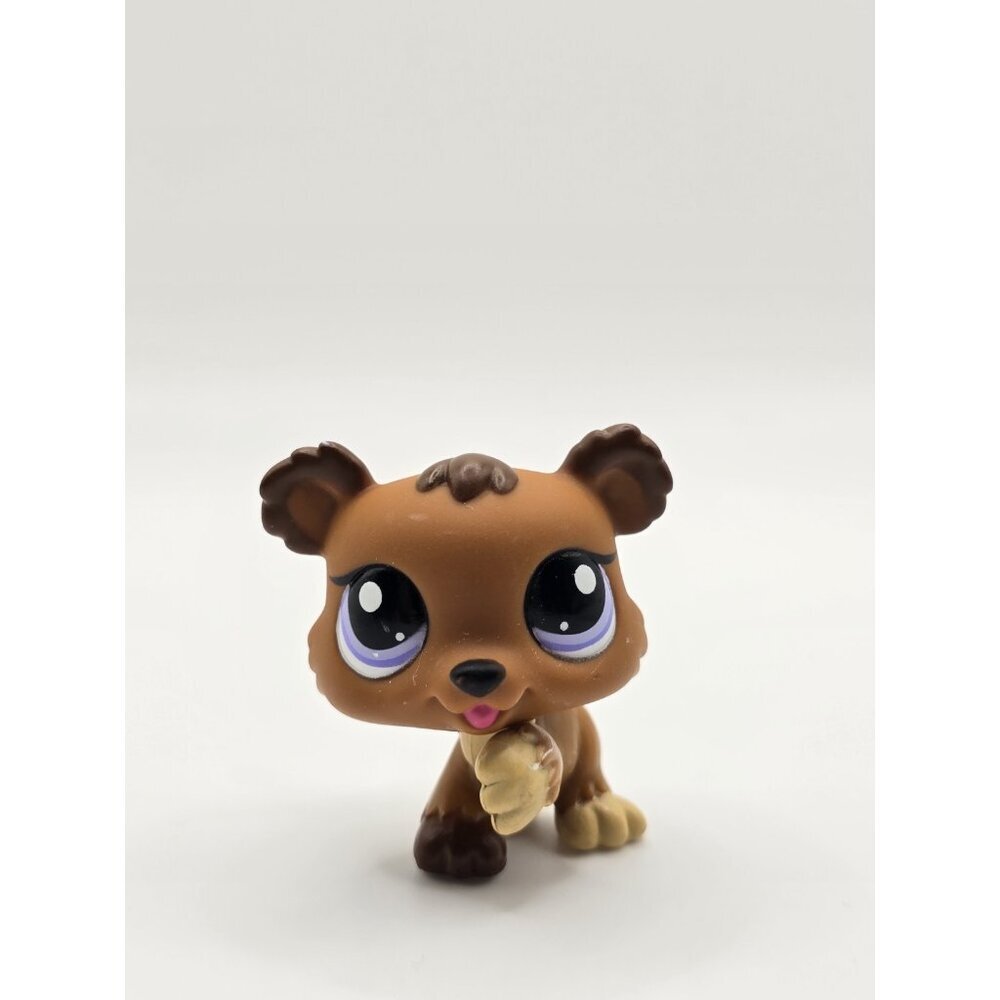 Littlest Pet Shop LPS Petriplet Bear Cub #1556 Baby Brown Blue Eyes Paw Up